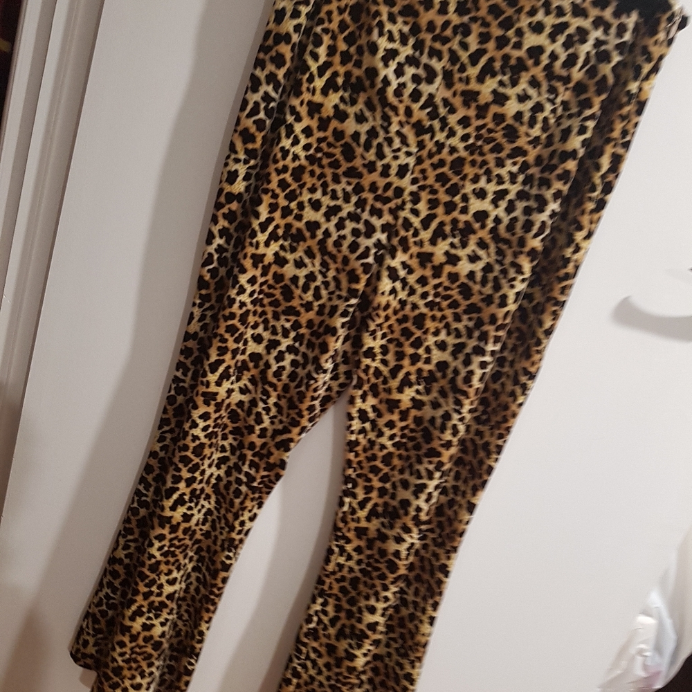 Womens faux animal print flared pants size 14 - Picture 2 of 4